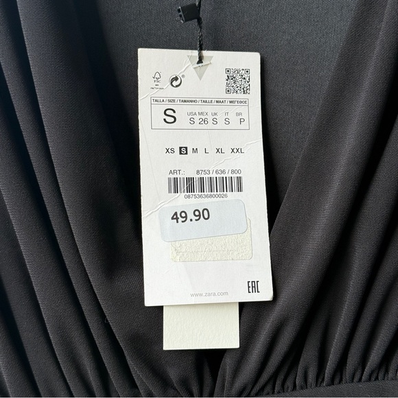 ZARA Black Ruched Dress - Picture 6 of 9